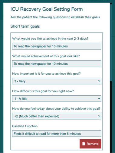 ICU Recovery Goal Setting Form - Life Lines - July 2022
