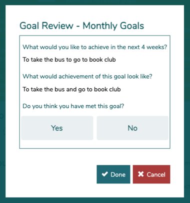 Goal review monthly goals - Life Lines - July 2022